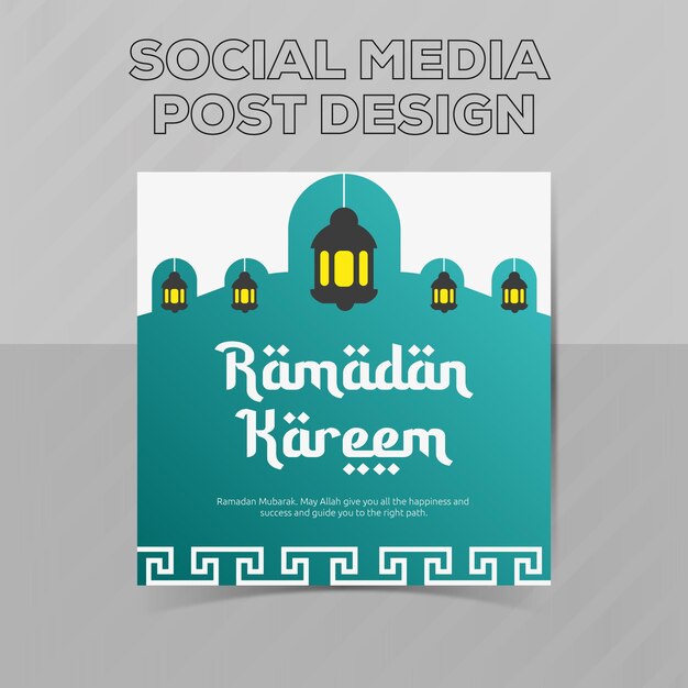 Vettore elegante ramadan kareem social media post templete