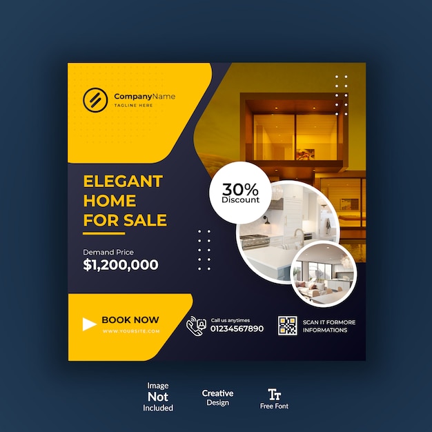 Elegant real estate banner template