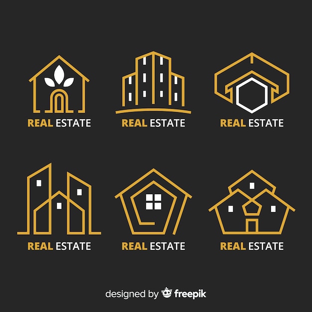 Elegant real estate logo collection