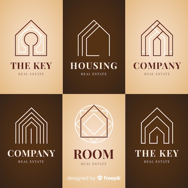 Elegant real estate logo collection