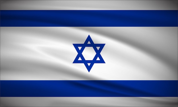 エレガントでリアルなイスラエルの旗の背景イスラエル独立記念日のデザイン