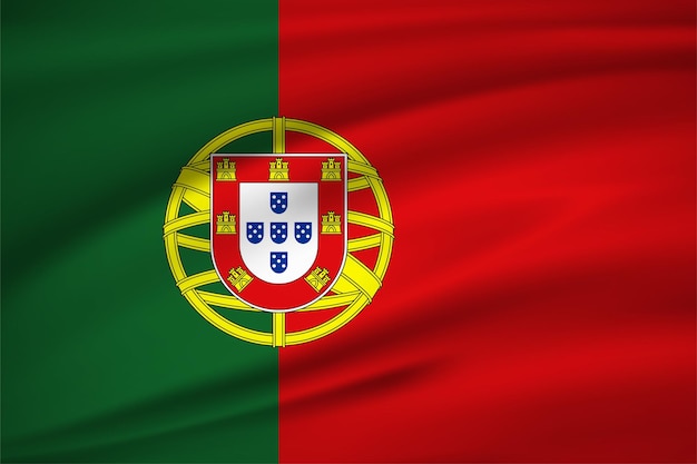 Elegant realistic portugal flag background portugal independence day design