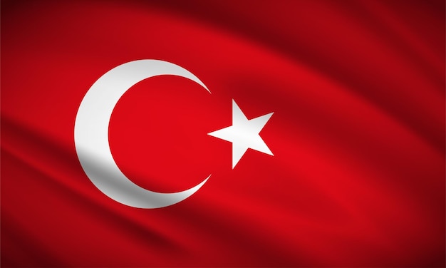 Elegant realistic Turkey flag background Turkey Independence Day design