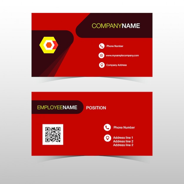 Vector elegant red business card template