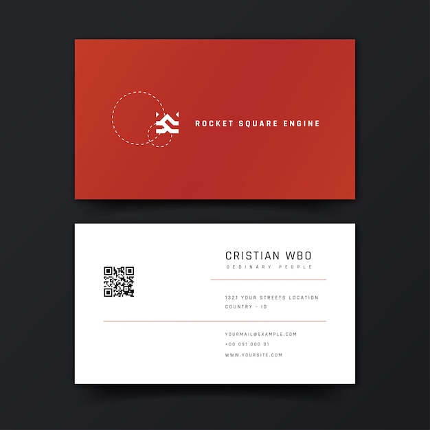 elegant red business card template