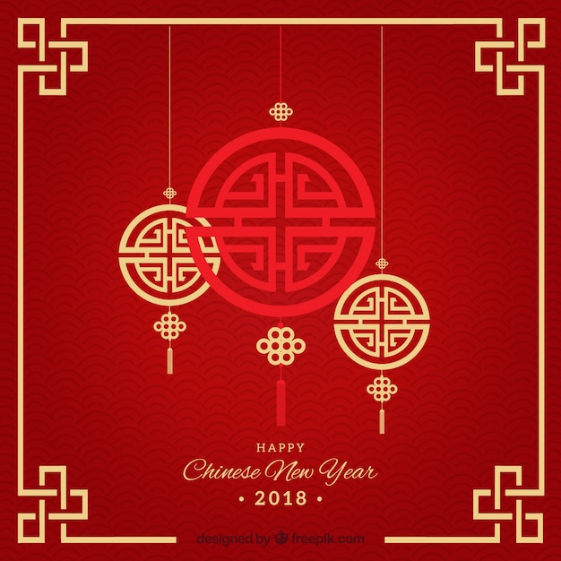 Elegant red chinese new year design