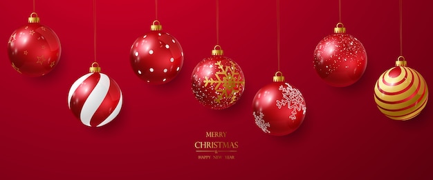 Elegant red Christmas ball for Christmas decoration