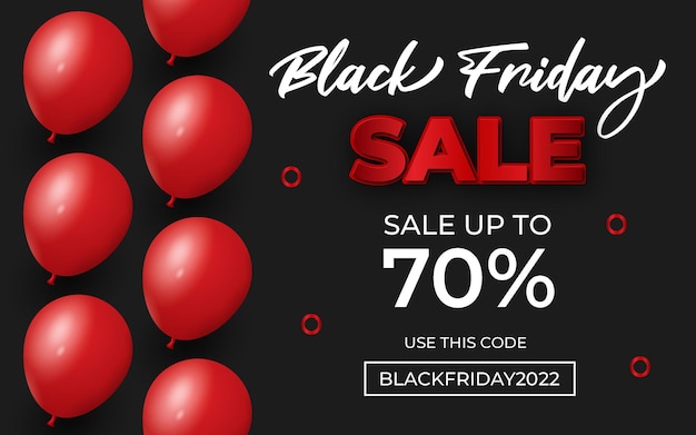 Elegant red gradient black friday sale banner background