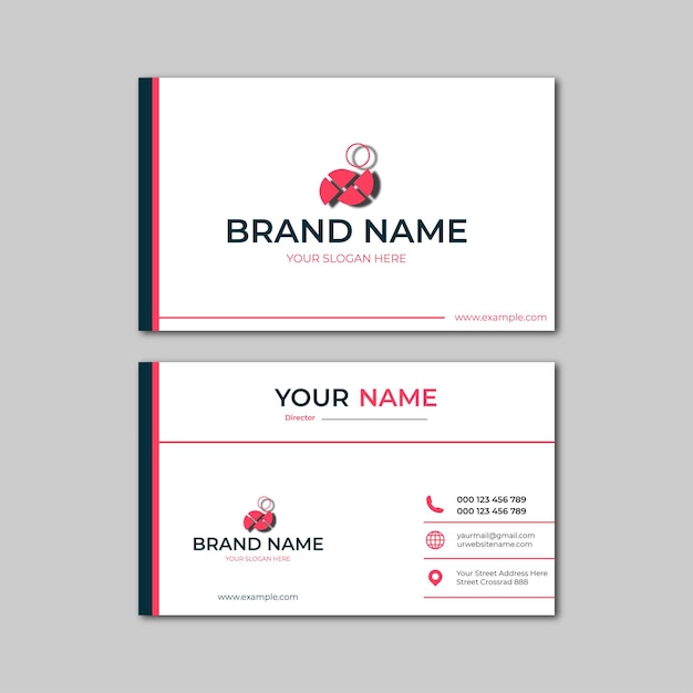 elegant red and white modern business card design