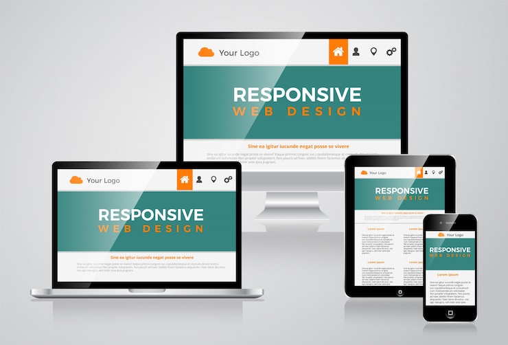 Vector elegant responsive web site illustration vectorial design