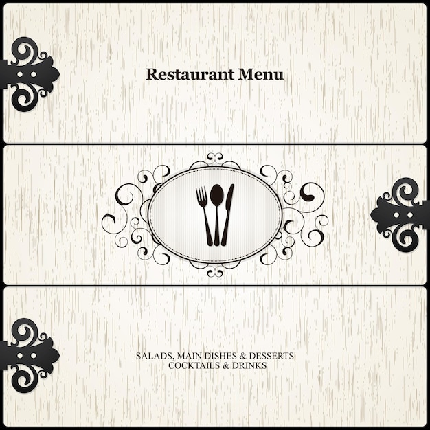 Vettore elegante modello di pagina di copertina del menu del ristorante