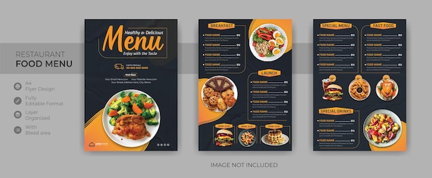 Elegant restaurant menu ontwerpsjabloon