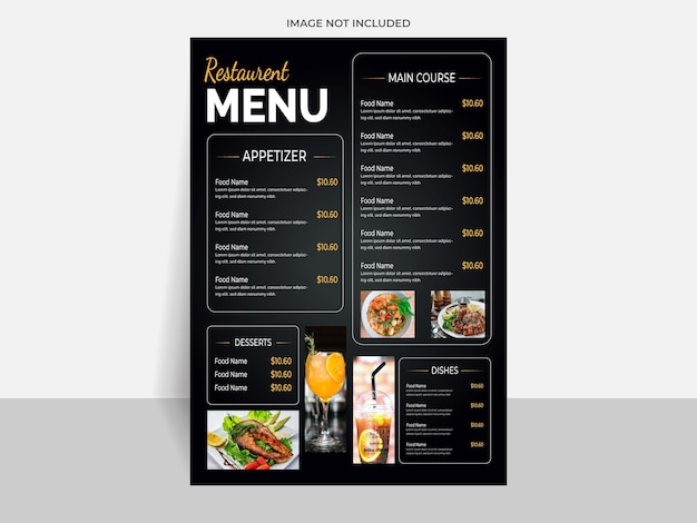 Elegant restaurant menu sjabloon