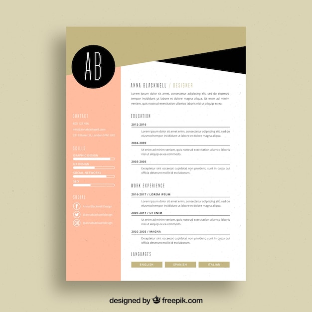 Elegant resume concept