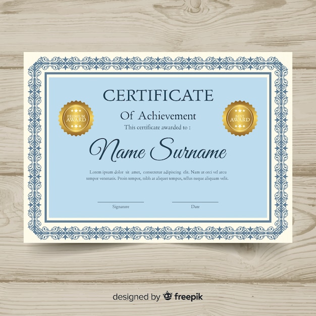 Elegant retro certificate template