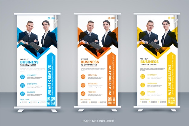 elegant roll up display standee for business presentation