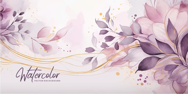 Elegant romantic watercolor background with hand painted lilies Colorful watercolor blot wash ink imitation