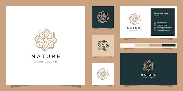 Vector elegant rose beauty, yoga and spa. logo design and business card