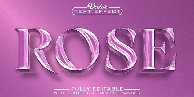 Vector elegant rose vector editable text effect template