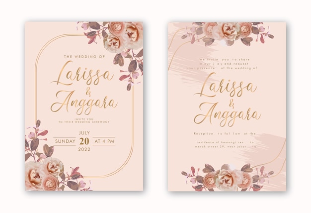 Elegant Rosegold Wedding Invitation