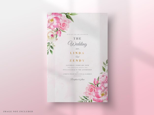 Elegant roses wedding invitation cards