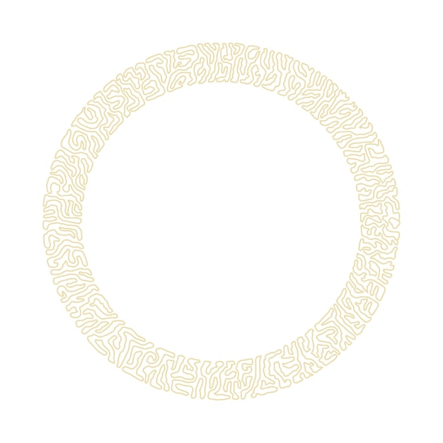 Elegant round frame. gold color.