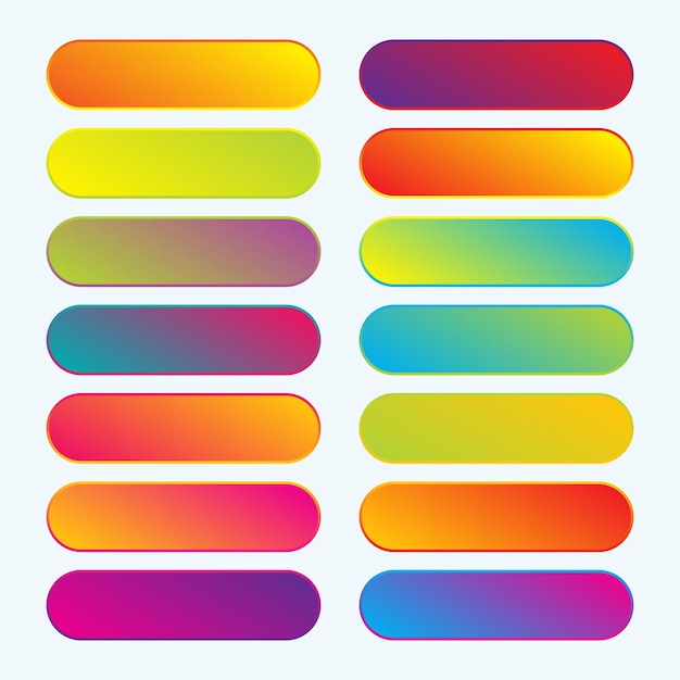 Elegant rounded bright color gradient shades for button and background EPS free vector