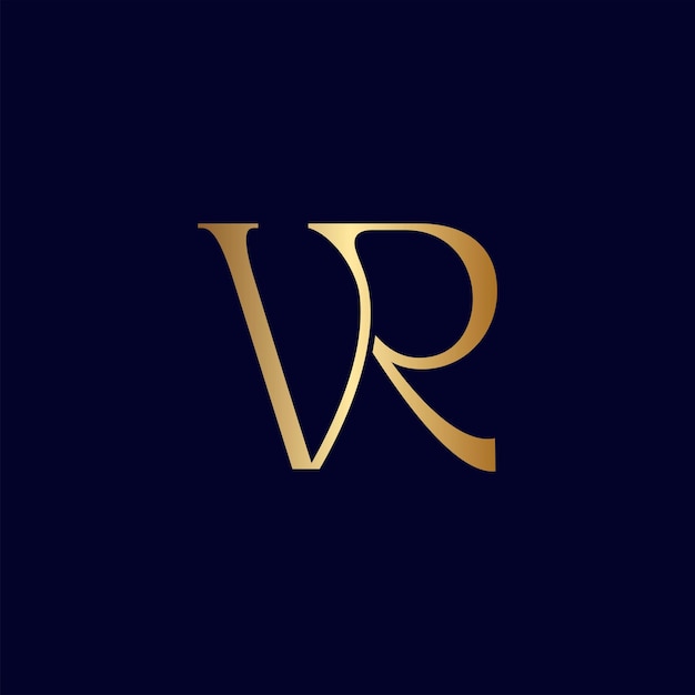 Elegante royal incredibile oro donna bellezza logo lettera vr