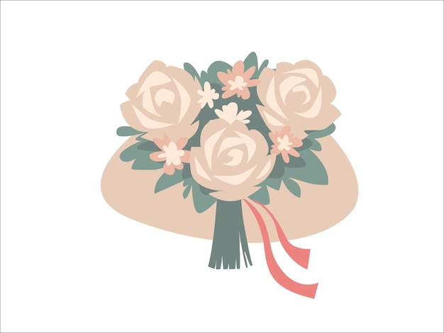 Elegant rozen bruiloftsboeket