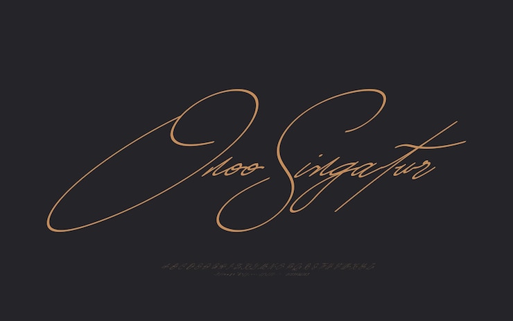 Vector elegant script font, luxury typography fonts logo font premium vector.