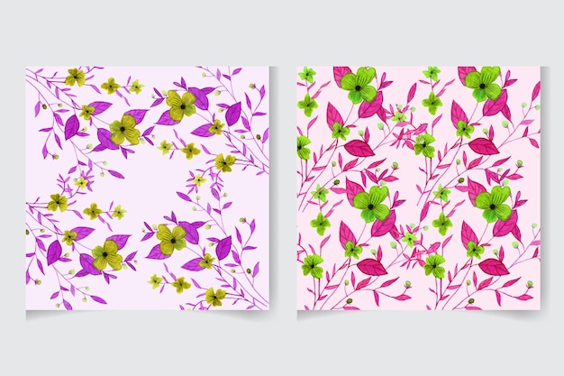 Vector elegant seamless pattern watercolor floral with beautiful hand drawing flower and leaves