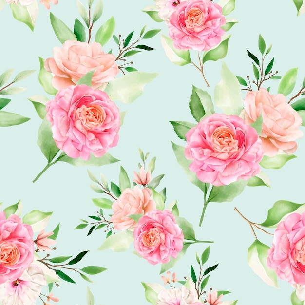 elegant seamless pattern watercolor floral