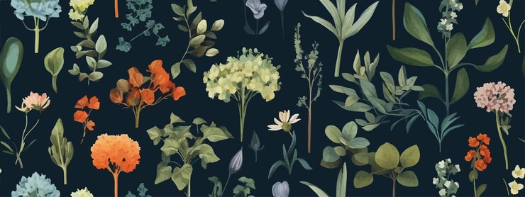Элегантный бесшовный рисунок с милыми красивыми ботаническими растениями цветы красивая текстура в стране.