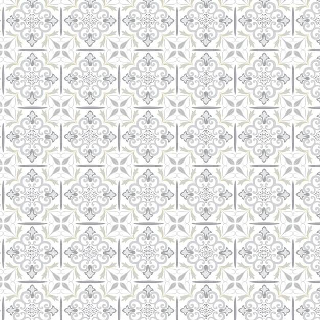 elegant seamless tile pattern with floral and geometric elements