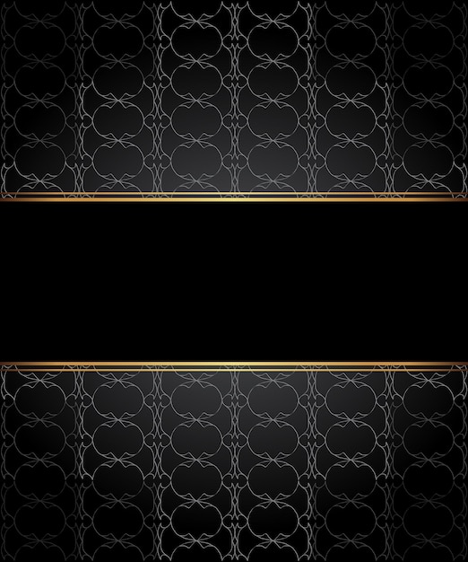 Vector elegant seamless wallpaper with golden fine decoration and place for your text