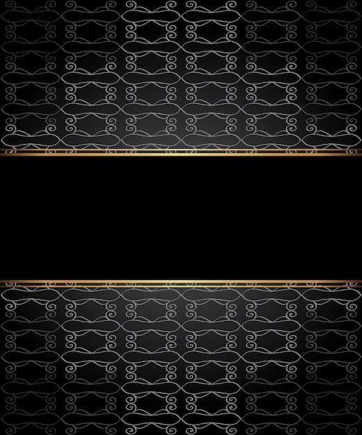 Elegant seamless wallpaper with golden fine decoration and place for your text