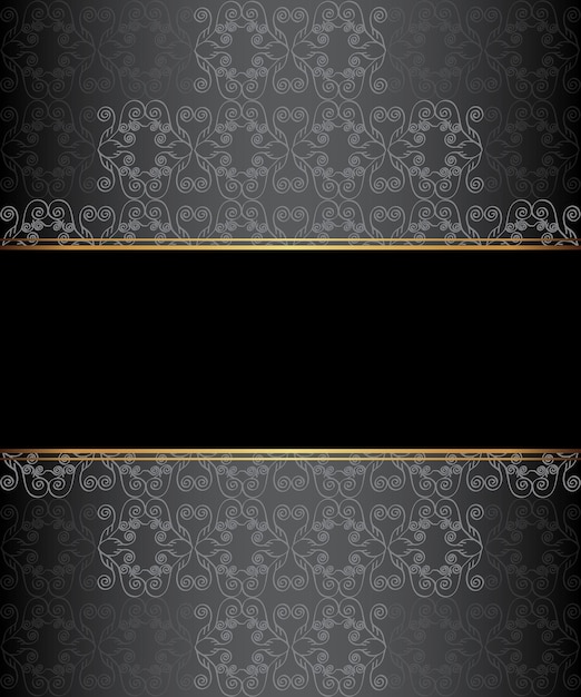 Elegant seamless wallpaper with golden fine decoration and place for your text