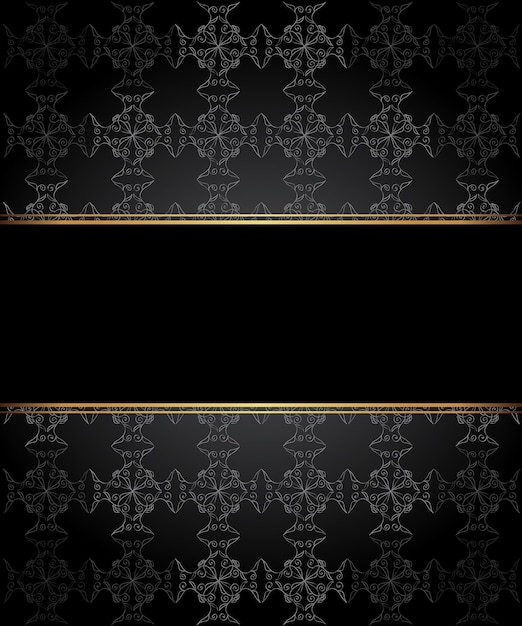 elegant seamless wallpaper with golden fine decoration and place for your text