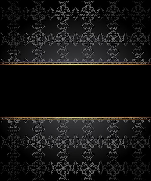 Elegant seamless wallpaper with golden fine decoration and place for your text