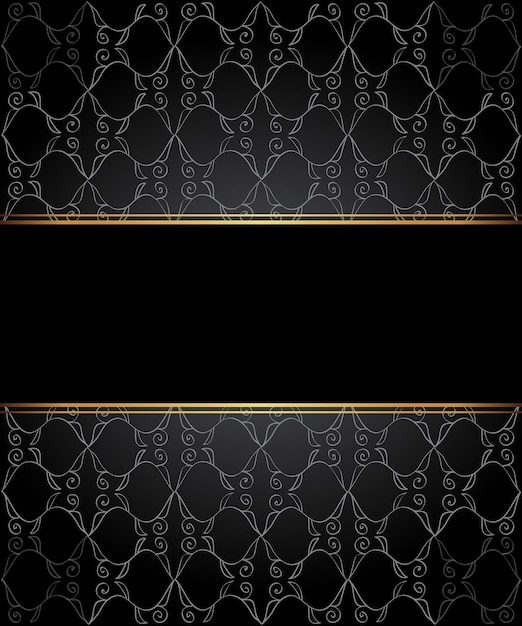 Elegant seamless wallpaper with golden fine decoration and place for your text