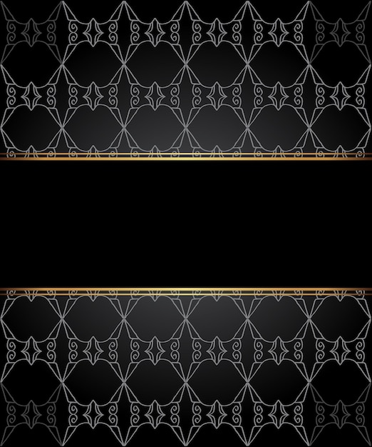 Elegant seamless wallpaper with golden fine decoration and place for your text