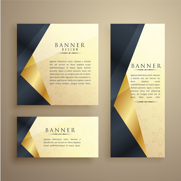 Elegant set of three premium banners