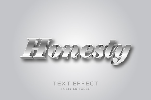 Elegant silver 3d text effect