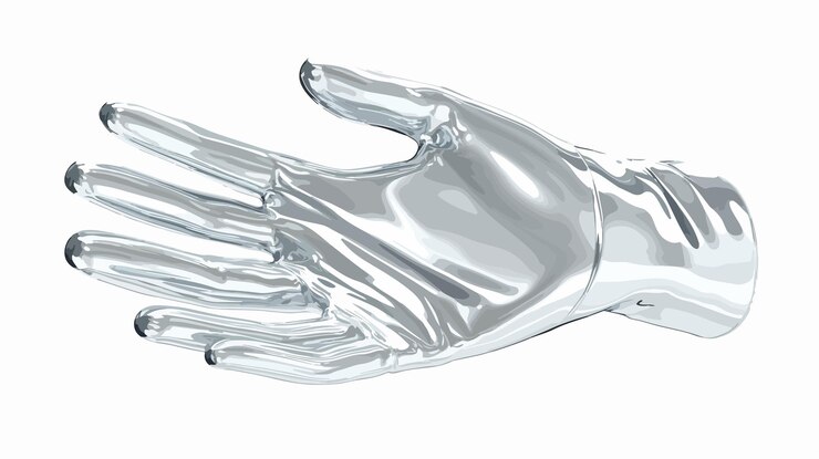 Vector elegant silver glove wideangle centered composition