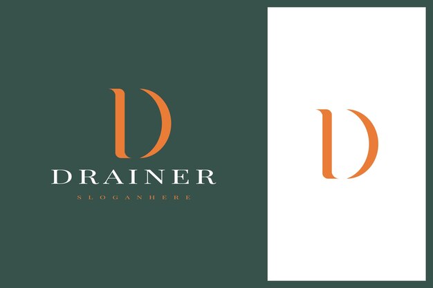 Вектор Элегантный простой минимальный роскошный шрифт с засечками алфавит буква d дизайн логотипа