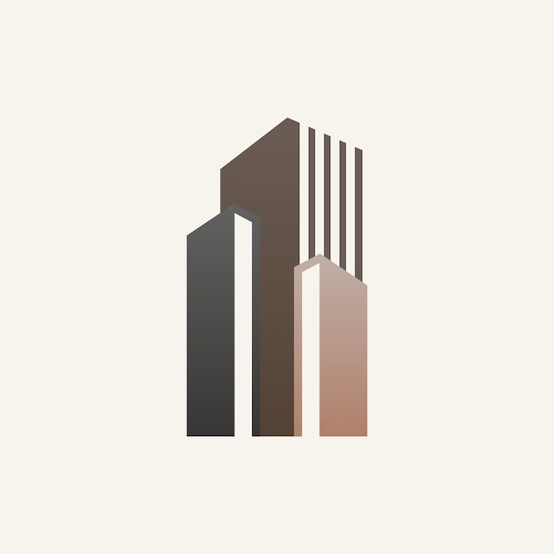 Элегантный простой и минималистичный дизайн логотипа небоскреба