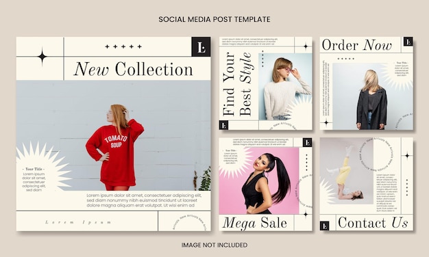 Vector elegant simple social media post template for fashion or business