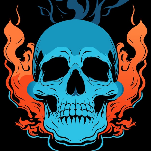 Vector elegant smoke and isolated skull