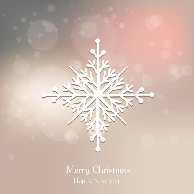 Vector elegant snowflake on abstract background