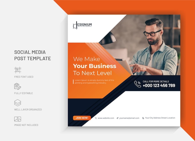 Elegant social media post design for marketing agency